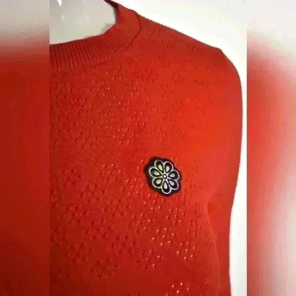 MERYLL ROGGE Red Bodycon Tech Lace Polyamide Daisy Bodycon Top Medium - Picture 6 of 6